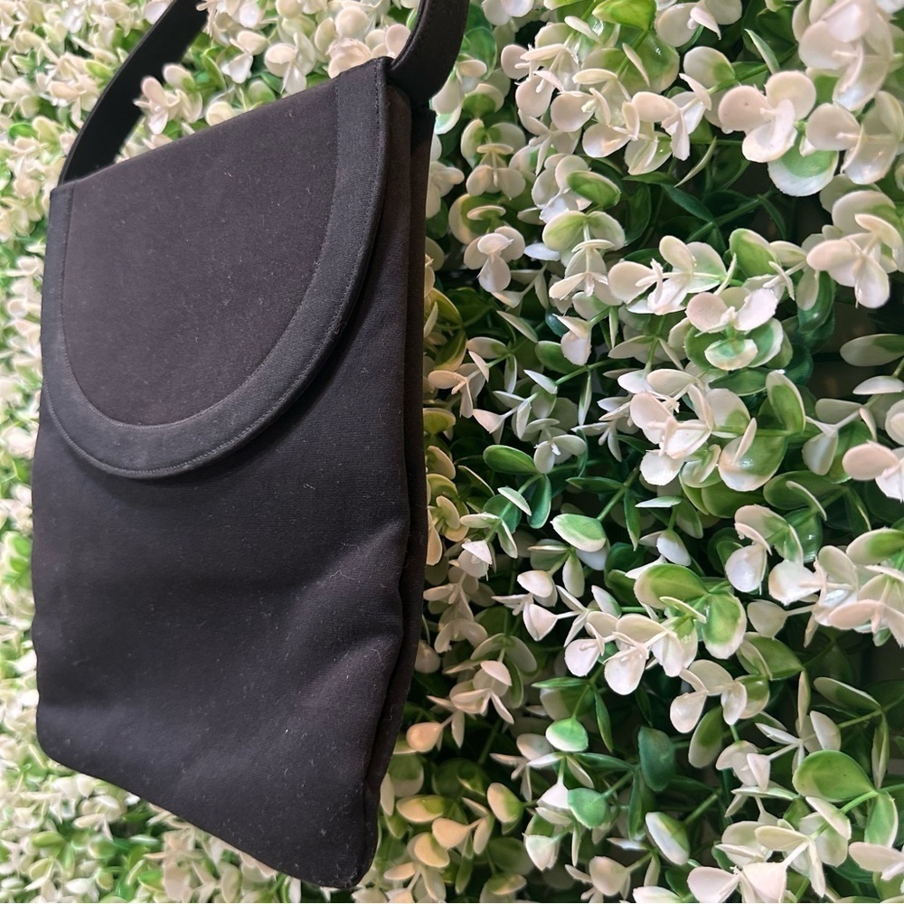 Vintage Palazzo black evening handbag fancy dressy purse matte satin finish - Picture 4 of 13